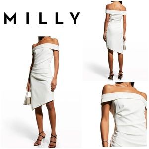 Milly Off-Shoulder Asymmetric White Dress